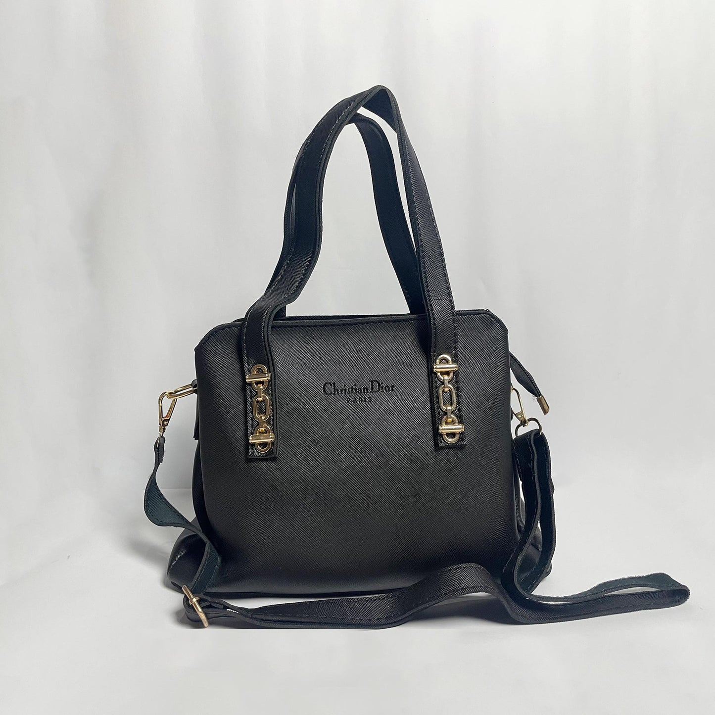 Elegant Navy Blue Handbag for Women – Designer Style Shoulder & Hand Carry Bag with Gold Hardware