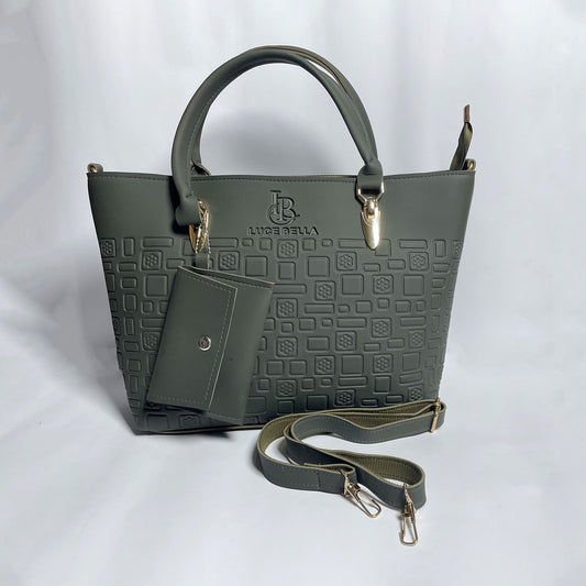 Luce Bella Textured Handbag for Women – Elegant Shoulder & Hand Carry Bag with Wallet & Strap