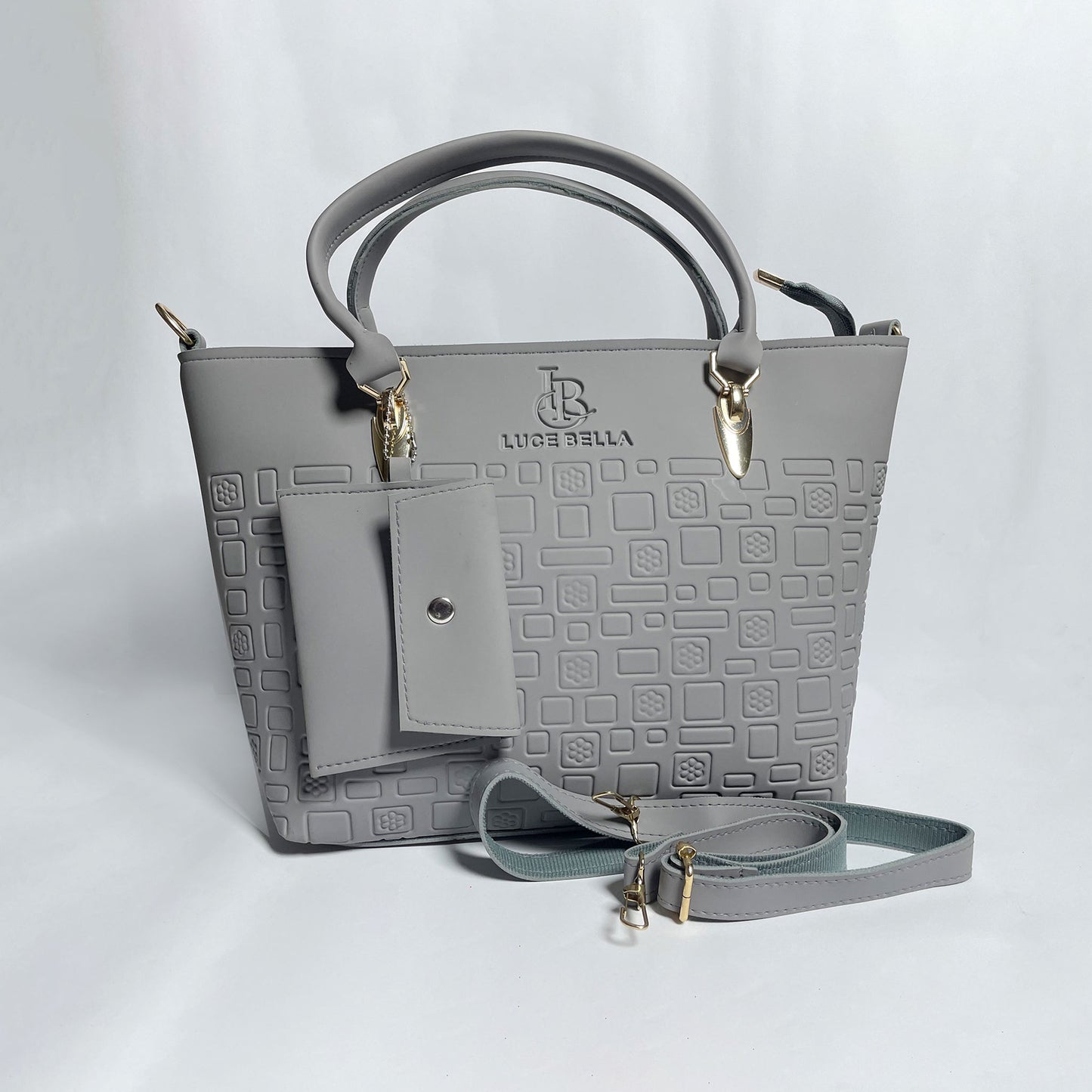 Luce Bella Textured Handbag for Women – Elegant Shoulder & Hand Carry Bag with Wallet & Strap