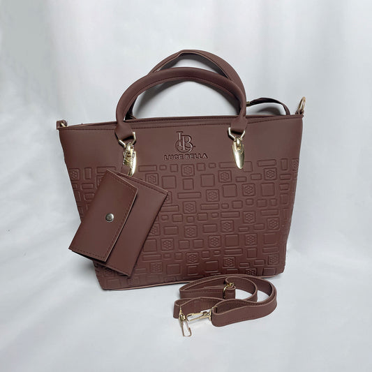 Luce Bella Textured Handbag for Women – Elegant Shoulder & Hand Carry Bag with Wallet & Strap