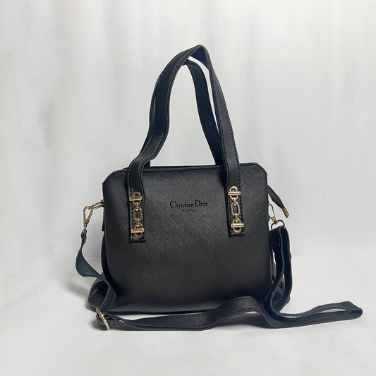 Elegant Navy Blue Handbag for Women – Designer Style Shoulder & Hand Carry Bag with Gold Hardware